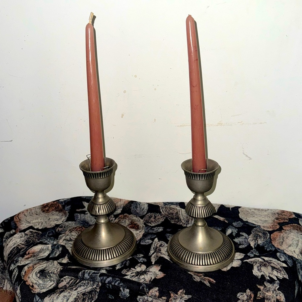 Pair of stunning and vintage candle holders